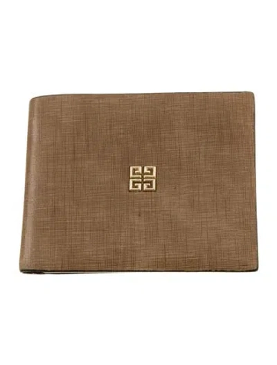 Pre-owned Givenchy Leather Printed Wallet In Neutral