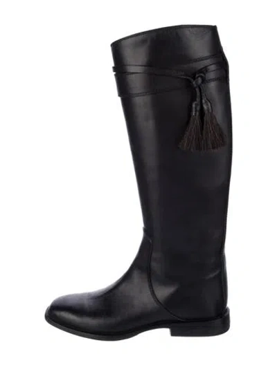 Pre-owned Givenchy Leather Rain Boots In Black