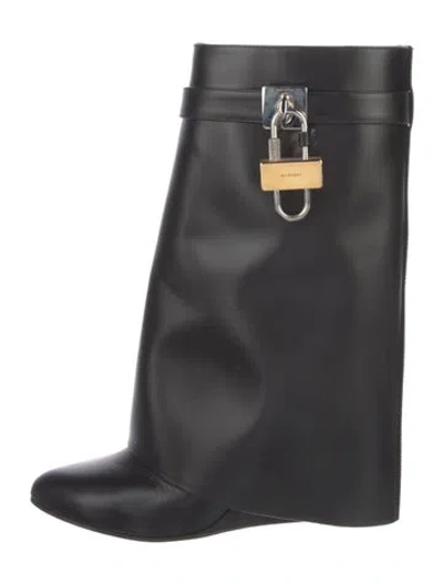 Pre-owned Givenchy Leather Rain Boots In Black