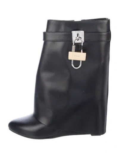 Pre-owned Givenchy Leather Rain Boots In Black