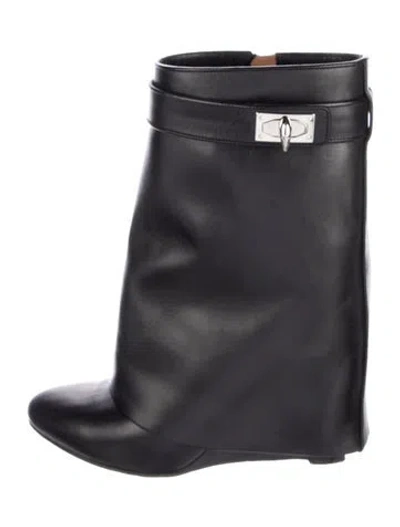 Pre-owned Givenchy Leather Rain Boots In Black