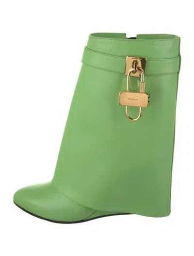Pre-owned Givenchy Leather Rain Boots In Green