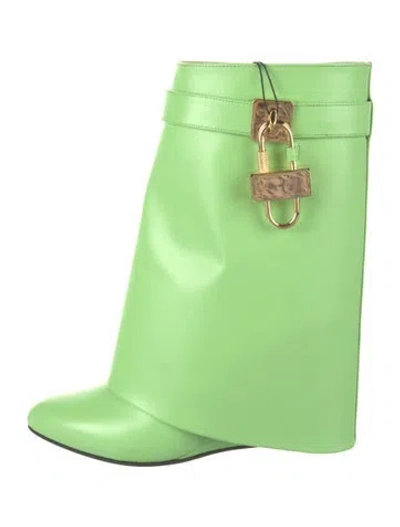 Pre-owned Givenchy Leather Rain Boots In Green