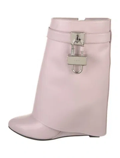 Pre-owned Givenchy Leather Rain Boots In Neutral