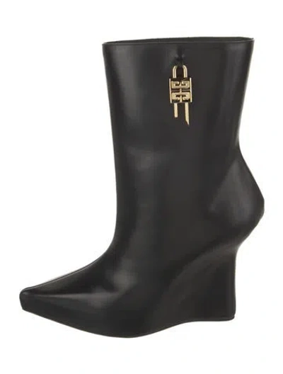 Pre-owned Givenchy Leather Rain Boots W/ Tags In Black