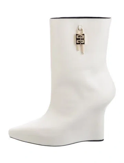 Pre-owned Givenchy Leather Rain Boots In White