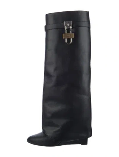Pre-owned Givenchy Leather Riding Boots In Black