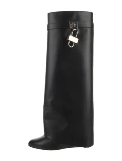 Pre-owned Givenchy Leather Riding Boots In Black