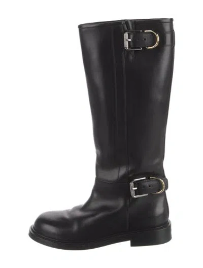 Pre-owned Givenchy Leather Riding Boots In Black
