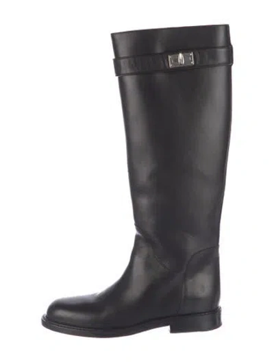 Pre-owned Givenchy Leather Riding Boots In Black