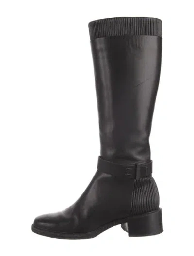 Pre-owned Givenchy Leather Riding Boots In Black