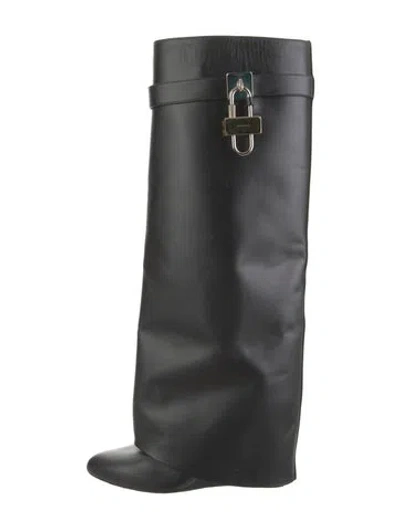 Pre-owned Givenchy Leather Riding Boots In Black