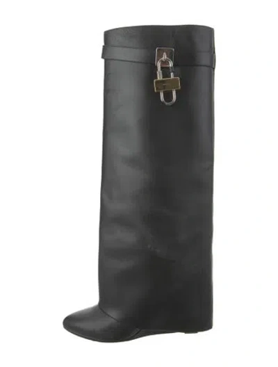 Pre-owned Givenchy Leather Riding Boots In Black