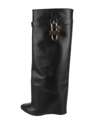 Pre-owned Givenchy Leather Riding Boots In Black