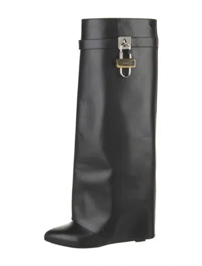 Pre-owned Givenchy Leather Riding Boots In Black