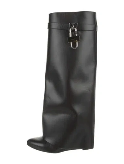 Pre-owned Givenchy Leather Riding Boots In Black