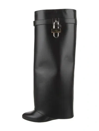 Pre-owned Givenchy Leather Riding Boots In Black