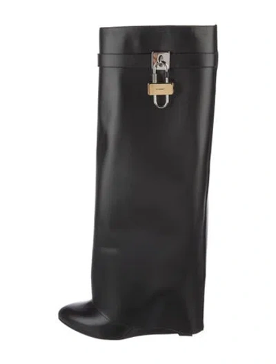 Pre-owned Givenchy Leather Riding Boots In Black