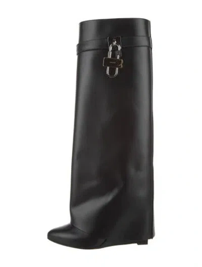 Pre-owned Givenchy Leather Riding Boots In Black