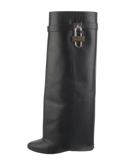 Pre-owned Givenchy Leather Riding Boots In Black