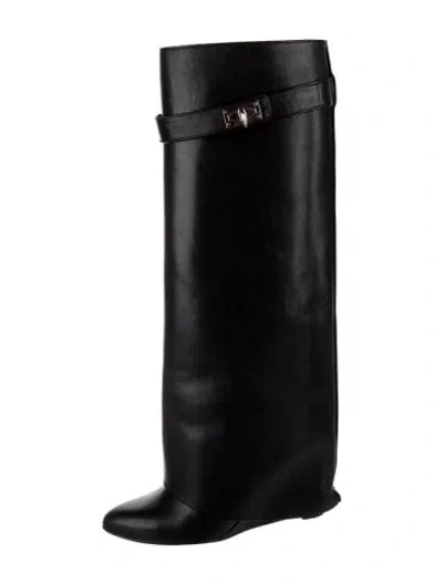 Pre-owned Givenchy Leather Riding Boots In Black