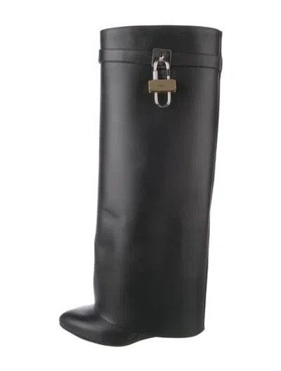 Pre-owned Givenchy Leather Riding Boots In Black