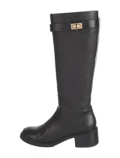 Pre-owned Givenchy Leather Riding Boots In Black