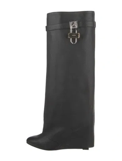 Pre-owned Givenchy Leather Riding Boots In Black