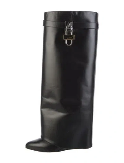 Pre-owned Givenchy Leather Riding Boots In Black