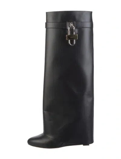 Pre-owned Givenchy Leather Riding Boots In Black