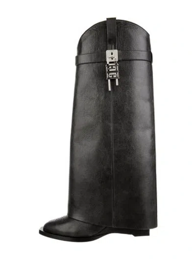 Pre-owned Givenchy Leather Riding Boots In Black