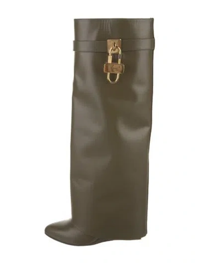 Pre-owned Givenchy Leather Riding Boots In Green