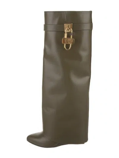 Pre-owned Givenchy Leather Riding Boots In Green