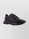 Givenchy Leather Round Toe Rubber Sole Sneakers In Black
