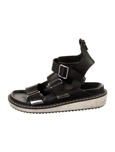 Pre-owned Givenchy Leather Sandals In Black