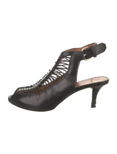 Pre-owned Givenchy Leather Sandals In Black