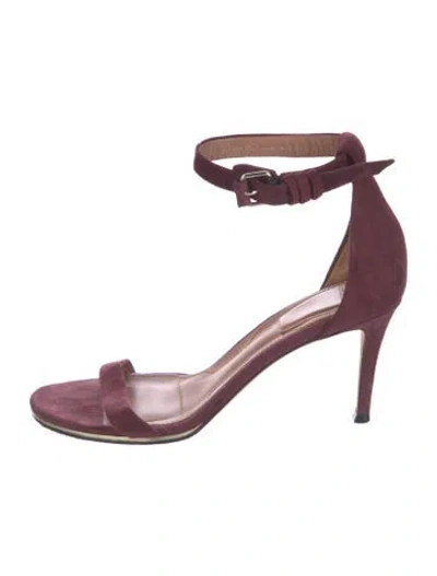 Pre-owned Givenchy Leather Sandals In Burgundy