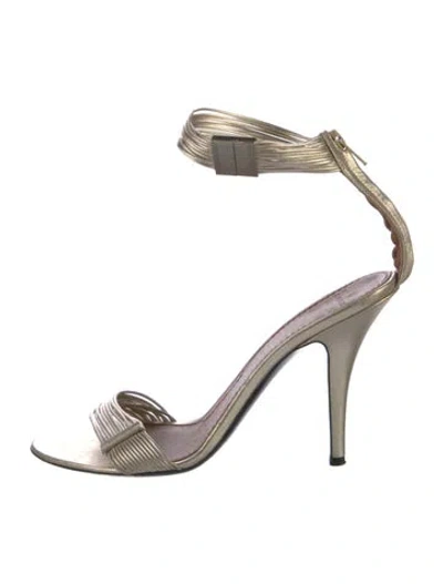 Pre-owned Givenchy Leather Sandals In Gold