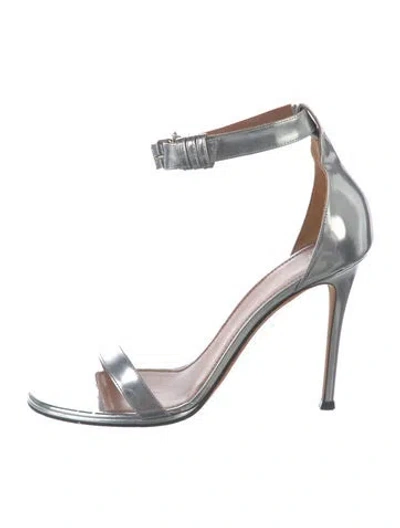 Pre-owned Givenchy Leather Sandals In Metallic/silver