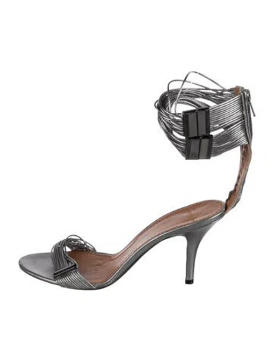 Pre-owned Givenchy Leather Sandals In Silver