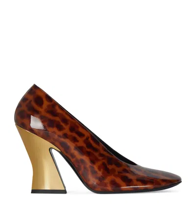 Givenchy Leather Sculptural Pumps 95 In Brown