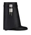 Givenchy Shark Lock 90 Leather Ankle Boots Shoes In Black