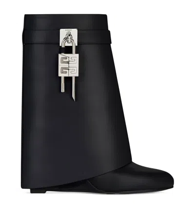 GIVENCHY LEATHER SHARK LOCK ANKLE BOOTS 90