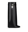 Givenchy Shark Lock Calf Leather Knee-high Boots In Black