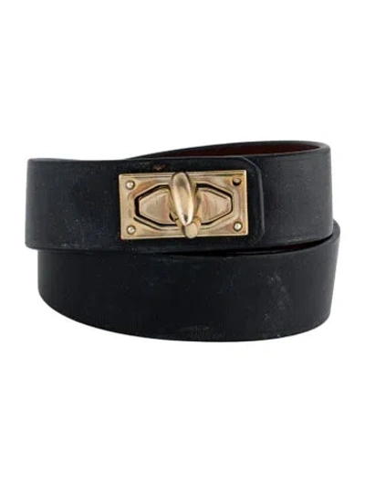 Pre-owned Givenchy Leather Shark Lock Wrap Bracelet In Multi