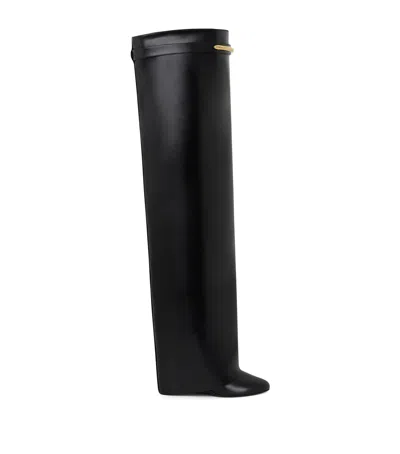 Givenchy Leather Shark Over-the-knee Boots 90 In Black