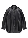Givenchy Leather Shirt Jacket In Black