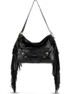 Givenchy Voyou Medium Shoulder Bag In Fringe Leather In Black