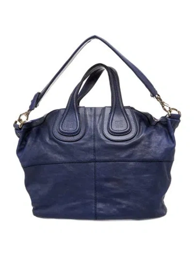 Pre-owned Givenchy Leather Shoulder Bag In Blue
