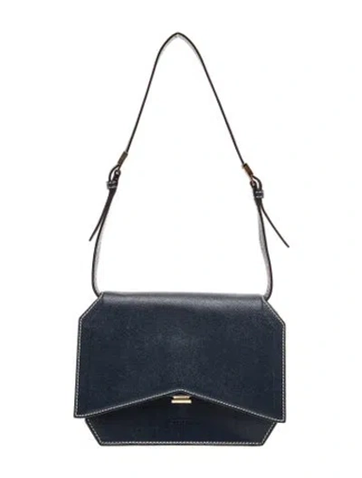 Pre-owned Givenchy Leather Shoulder Bag In Blue